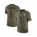 Miami Dolphins #1 Tua Tagovailoa 2022 Olive Salute To Service Limited Stitched Jersey