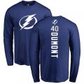 Tampa Bay Lightning #40 Gabriel Dumont Royal Blue Backer Long Sleeve T-Shirt