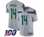Seattle Seahawks #14 D.K. Metcalf Grey Alternate Vapor Untouchable Limited Player 100th Season Football Jersey