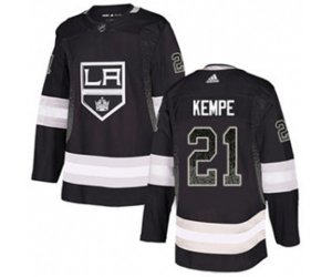 Los Angeles Kings #21 Mario Kempe Black Home Authentic Drift Fashion Stitched Hockey Jersey