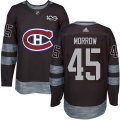 Montreal Canadiens #45 Joe Morrow Premier Black 1917-2017 100th Anniversary NHL Jersey