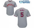 Los Angeles Angels of Anaheim #5 Albert Pujols Replica Grey Road Cool Base Baseball Jersey