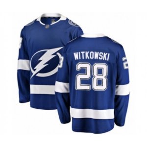 Tampa Bay Lightning #28 Luke Witkowski Fanatics Branded Blue Home Breakaway Hockey Jersey