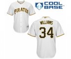 Pittsburgh Pirates Trevor Williams Replica White Home Cool Base Baseball Player Jersey