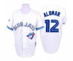 Toronto Blue Jays #12 Roberto Alomar Replica White 1993 Throwback Baseball Jersey