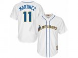 Seattle Mariners #11 Edgar Martinez Majestic White Cool Base Cooperstown Collection Player Jersey