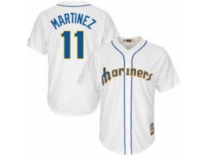 Seattle Mariners #11 Edgar Martinez Majestic White Cool Base Cooperstown Collection Player Jersey