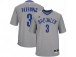 Brooklyn Nets #3 Drazen Petrovic Authentic Gray Alternate NBA Jersey