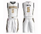 Atlanta Hawks #5 Josh Smith Authentic White Basketball Suit Jersey - City Edition