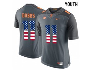 2016 US Flag Fashion 2016 Youth Tennessee Volunteers Joshua Dobbs #11 College Football Limited Jersey - Grey