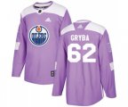 Edmonton Oilers #62 Eric Gryba Authentic Purple Fights Cancer Practice NHL Jersey