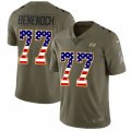 Tampa Bay Buccaneers #77 Caleb Benenoch Limited Olive USA Flag 2017 Salute to Service NFL Jersey