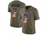 New Orleans Saints #7 Morten Andersen Limited Olive USA Flag 2017 Salute to Service NFL Jersey