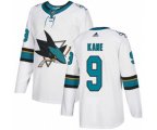 San Jose Sharks #9 Evander Kane White Road Stitched Hockey Jersey