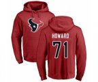 Houston Texans #71 Tytus Howard Red Name & Number Logo Pullover Hoodie