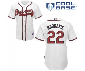 Atlanta Braves #22 Nick Markakis Replica White Home Cool Base Baseball Jersey