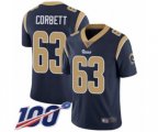 Los Angeles Rams #63 Austin Corbett Navy Blue Team Color Vapor Untouchable Limited Player 100th Season Football Jersey