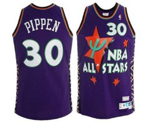 Adidas Chicago Bulls #30 Scottie Pippen Swingman Purple 1995 All Star Throwback NBA Jersey