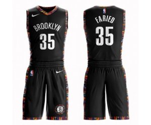 Brooklyn Nets #35 Kenneth Faried Authentic Black Basketball Suit Jersey - City Edition