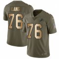 Detroit Lions #76 T.J. Lang Limited Olive Gold Salute to Service NFL Jersey