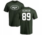 New York Jets #89 Chris Herndon Green Name & Number Logo T-Shirt