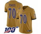 Baltimore Ravens #70 Ben Powers Limited Gold Inverted Legend 100th Season Football Jersey