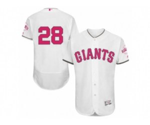 San Francisco Giants #28 Buster Posey White Home 2016 Mother Day Flex Base Jersey