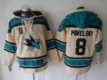 San Jose Sharks #8 Joe Pavelski Cream Sawyer Hooded Sweatshirt Stitched jerseys