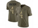 Indianapolis Colts #4 Adam Vinatieri Limited Olive Camo 2017 Salute to Service NFL Jersey