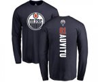 Edmonton Oilers #81 Yohann Auvitu Navy Blue Backer Long Sleeve T-Shirt