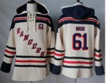 New York Rangers #61 Rick Nash Cream Sawyer Hooded Sweatshirt Stitched NHL Jersey