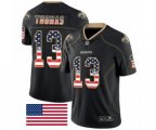 New Orleans Saints #13 Michael Thomas Limited Black Rush USA Flag Football Jersey