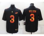 Denver Denver Broncos #3 Russell Wilson Black Nike Red Orange Stripe Vapor Limited NFL Jersey