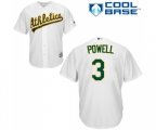 Oakland Athletics #3 Boog Powell Replica White Home Cool Base Baseball Jersey