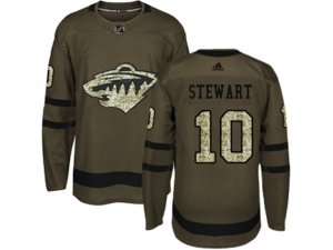 Minnesota Wild #10 Chris Stewart Green Salute to Service Stitched NHL Jersey