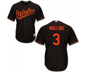 Baltimore Orioles #3 Cedric Mullins Replica Black Alternate Cool Base Baseball Jersey