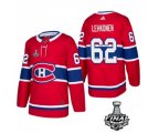 Montreal Canadiens #62 Artturi Lehkonen Red Home Authentic 2021 NHL Stanley Cup Final Patch Jersey