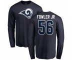 Los Angeles Rams #56 Dante Fowler Jr Navy Blue Name & Number Logo Long Sleeve T-Shirt