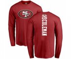San Francisco 49ers #26 Tevin Coleman Red Backer Long Sleeve T-Shirt