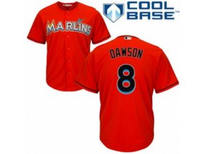 Miami Marlins #8 Andre Dawson Replica Orange Alternate 1 Cool Base MLB Jersey