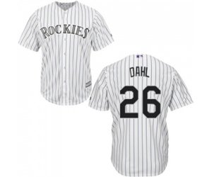 Colorado Rockies #26 David Dahl Replica White Home Cool Base Baseball Jersey