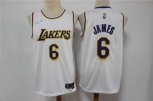 Los Angeles Lakers #6 LeBron James White 75th Anniversary Diamond 2021 Stitched Jersey