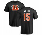 Cincinnati Bengals #15 Damion Willis Black Name & Number Logo T-Shirt