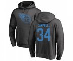 Tennessee Titans #34 Earl Campbell Ash One Color Pullover Hoodie