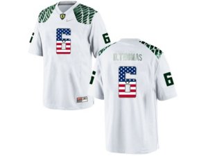2016 US Flag Fashion Men\'s Oregon Duck De\'Anthony Thomas #6 College Football Limited Jersey - White