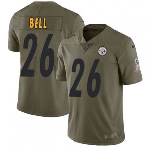 Pittsburgh Steelers #26 Le\'Veon Bell Limited Olive 2017 Salute to Service NFL Jersey