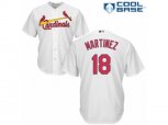St. Louis Cardinals #18 Carlos Martinez Authentic White Home Cool Base MLB Jersey