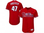 Philadelphia Phillies #47 Larry Andersen Red Flexbase Authentic Collection Stitched MLB Jersey