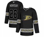 Anaheim Ducks #26 Brandon Montour Premier Black Team Logo Fashion Hockey Jersey