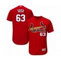 St. Louis Cardinals #63 Edmundo Sosa Red Alternate Flex Base Authentic Collection Baseball Player Jersey